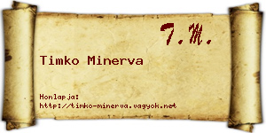Timko Minerva névjegykártya
